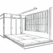 高床和室のスケッチ